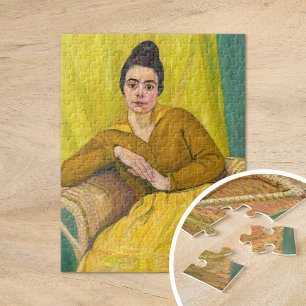 Zittende dame in rieten stoel Koloman Moser Legpuzzel