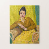 Zittende dame in rieten stoel | Koloman Moser Legpuzzel (Verticaal)