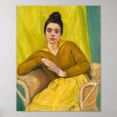 Zittende dame in rieten stoel | Koloman Moser Poster (Voorkant)