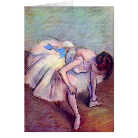 Zittende danseres van Edgar Degas, vintage balletk (Voorkant)