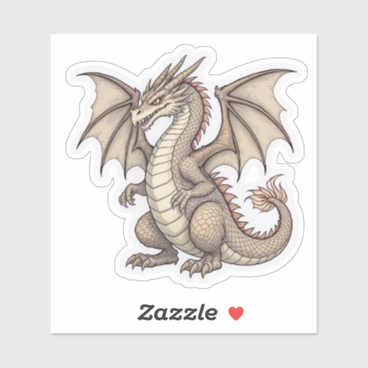 Zittende Draak Sticker (Vel)
