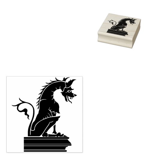 Zittende Dragon Art Stempel (Gestempeld)