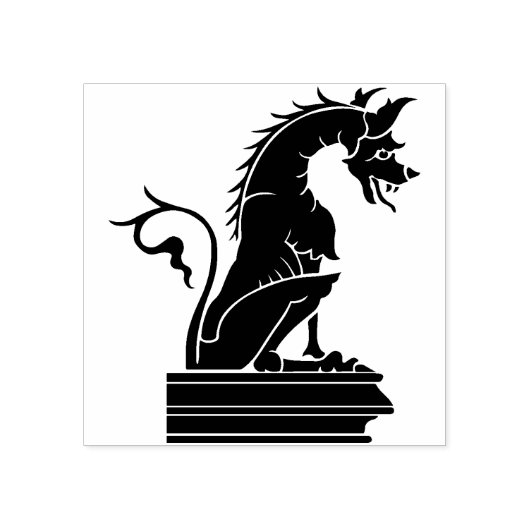 Zittende Dragon Art Stempel (Afrduk)