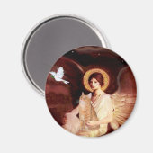 Zittende engel - Sinaasappel Tabby SH cat 46 Magneet (Voorkant / Achterkant)