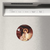 Zittende engel - Sinaasappel Tabby SH cat 46 Magneet (Insitu (Vaatwasser))