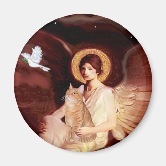 Zittende engel - Sinaasappel Tabby SH cat 46 Magneet (Voorkant)