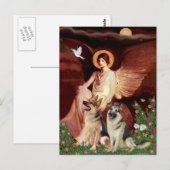 Zittende engel - Twee Duitse herders Briefkaart (Voorkant / Achterkant)