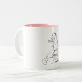 Zittende fee… tweekleurige koffiemok (Voorkant links)