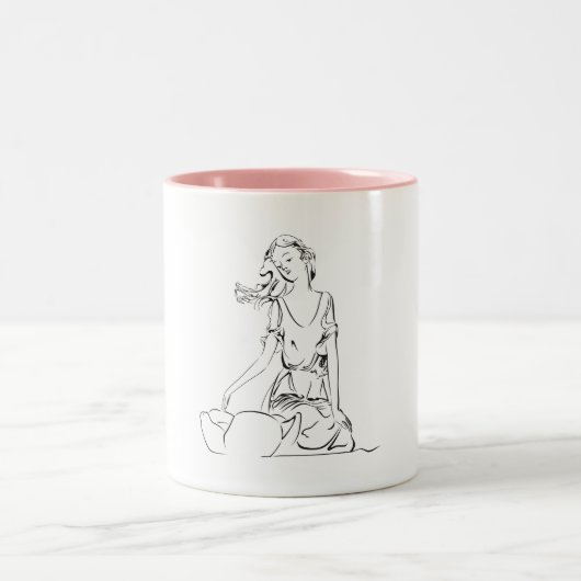 Zittende fee… tweekleurige koffiemok (Center)