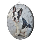 zittende Franse bulldog Dartbord (Voorkant Rechts)