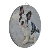 zittende Franse bulldog Dartbord (Voorkant Links)