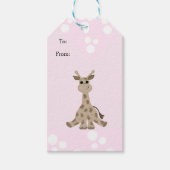 Zittende Giraffe Cadeaulabel (Voorkant)