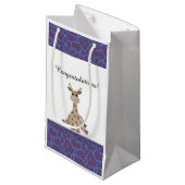 Zittende Giraffe Klein Cadeauzakje (Voorkant Gekanteld)