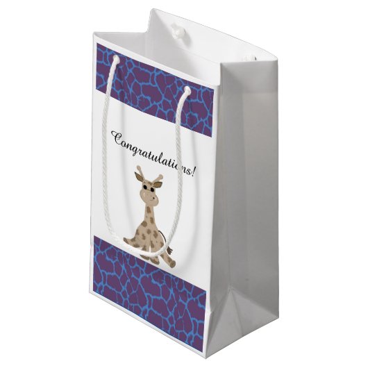 Zittende Giraffe Klein Cadeauzakje (Voorkant Gekanteld)