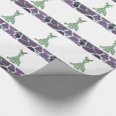 Zittende giraffe met giraffe vachtprint cadeaupapier (Hoek)