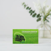 zittende grasmaaier | Gras | hovenier Visitekaartje (Staand voorkant)