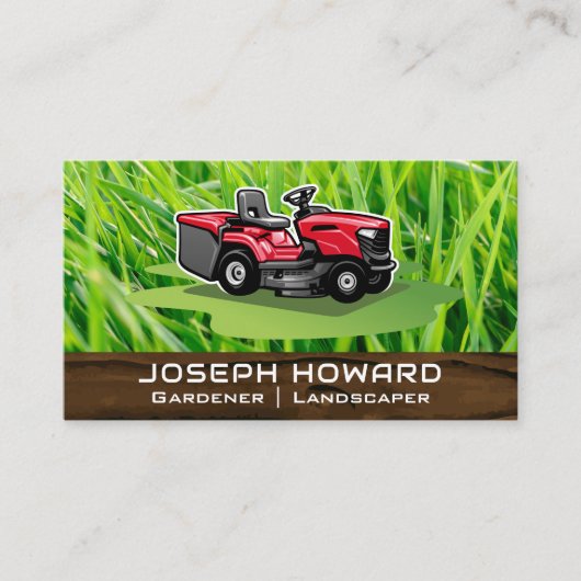 Zittende grasmaaier | Gras Visitekaartje (Voorkant)