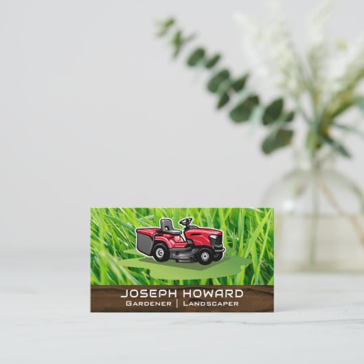 Zittende grasmaaier | Gras Visitekaartje (Staand voorkant)