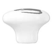 Zittende grijze kat naar links gericht keramische knop (Zijkant)