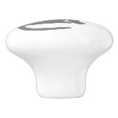 Zittende grijze kat naar rechts keramische knop (Zijkant)