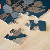 Zittende haas William Morris geïnspireerd Floral Legpuzzel (Zijkant)