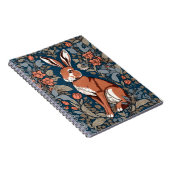Zittende haas William Morris geïnspireerd Floral Notitieboek (Rechterzijde)