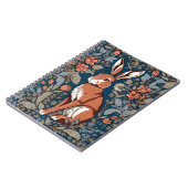 Zittende haas William Morris geïnspireerd Floral Notitieboek (Linkerzijde)
