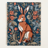 Zittende haas William Morris geïnspireerd Floral Planner (Voorkant)