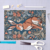 Zittende haas William Morris geïnspireerd Floral Tissuepapier (Craft)