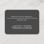Zittende hond | Hondentraining Visitekaartje (Achterkant)