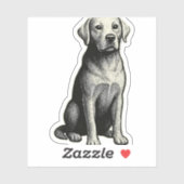 zittende hond illustratie sticker (Vel)