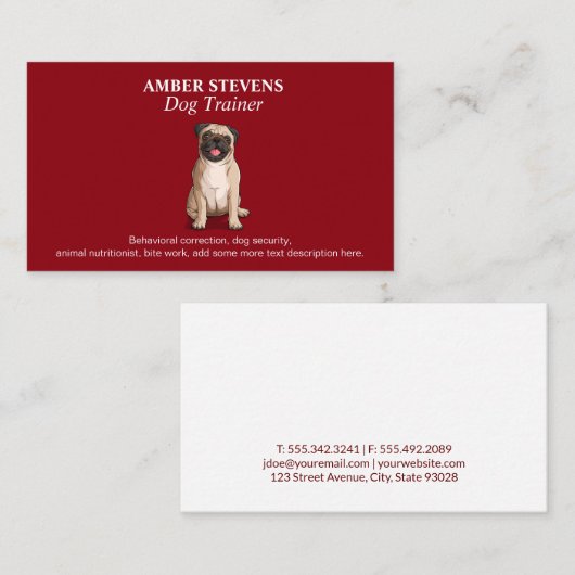 Zittende Hond Visitekaartje (Voorkant / Achterkant)