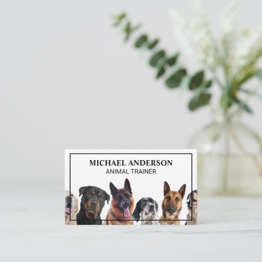 Zittende Honden | Hondentrainer Visitekaartje (Staand voorkant)