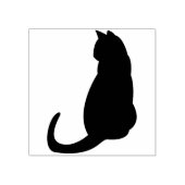 Zittende kat silhouet kunst stempel (Afrduk)