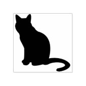 Zittende kat silhouet kunst stempel (Afrduk)