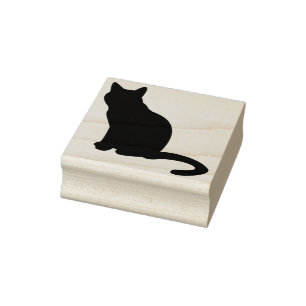 Zittende kat silhouet kunst stempel
