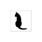 Zittende kat silhouet rubber stempel (Afrduk)