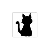 Zittende kat silhouet rubberstempel (Afrduk)