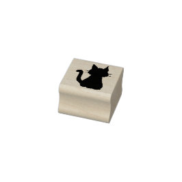 Zittende kat silhouet rubberstempel