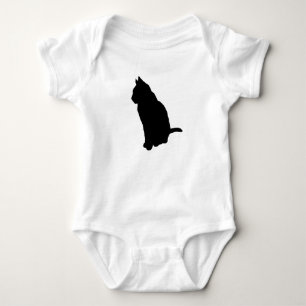 Zittende Kat Silhouet Vector Uitgesneden Romper
