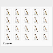 Zittende kat vierkante sticker (Vel)