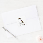 Zittende kat vierkante sticker (Envelop)