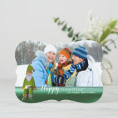Zittende Kerstman Foto Kerstkaart (Staand voorkant)
