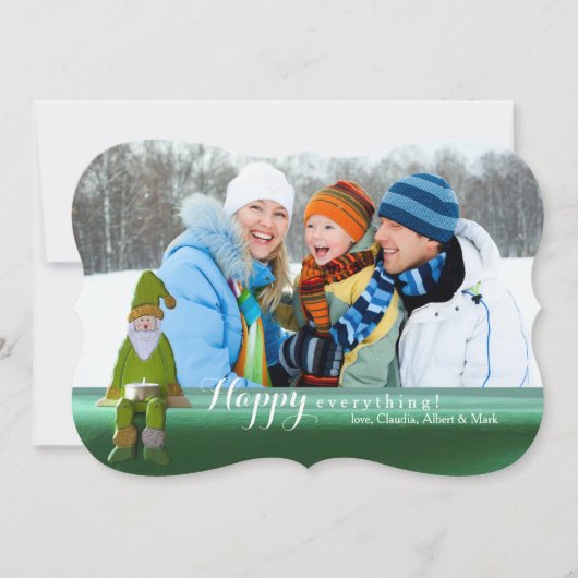 Zittende Kerstman Foto Kerstkaart (Voorkant)