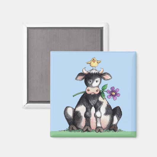 Zittende Koe - Magnet (Voorkant / Achterkant)