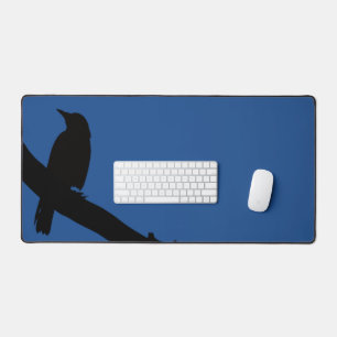 Zittende Kraai, blauw Bureaumat