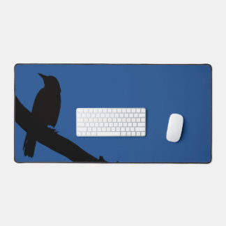 Zittende Kraai, blauw Bureaumat