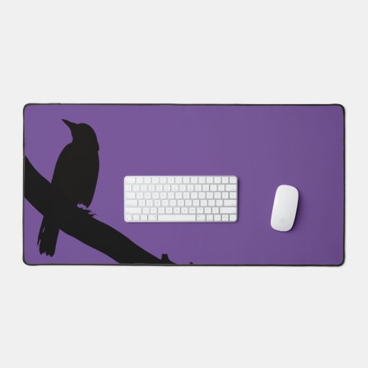 Zittende Kraai, paars Bureaumat (Keyboard & Muis)