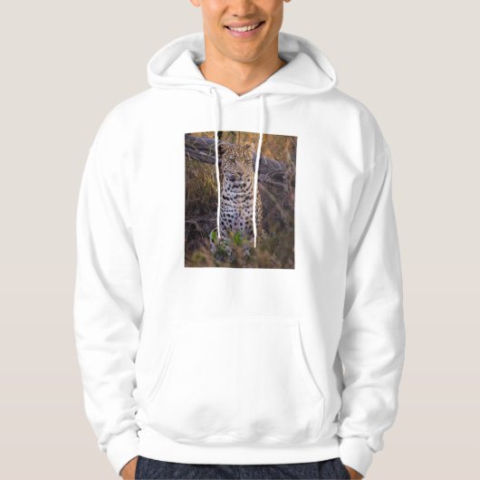 Zittende luipaard, Botswana, Afrika Hoodie (Voorkant)