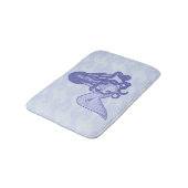 Zittende Meermin Blauw Badmat (Gekanteld)